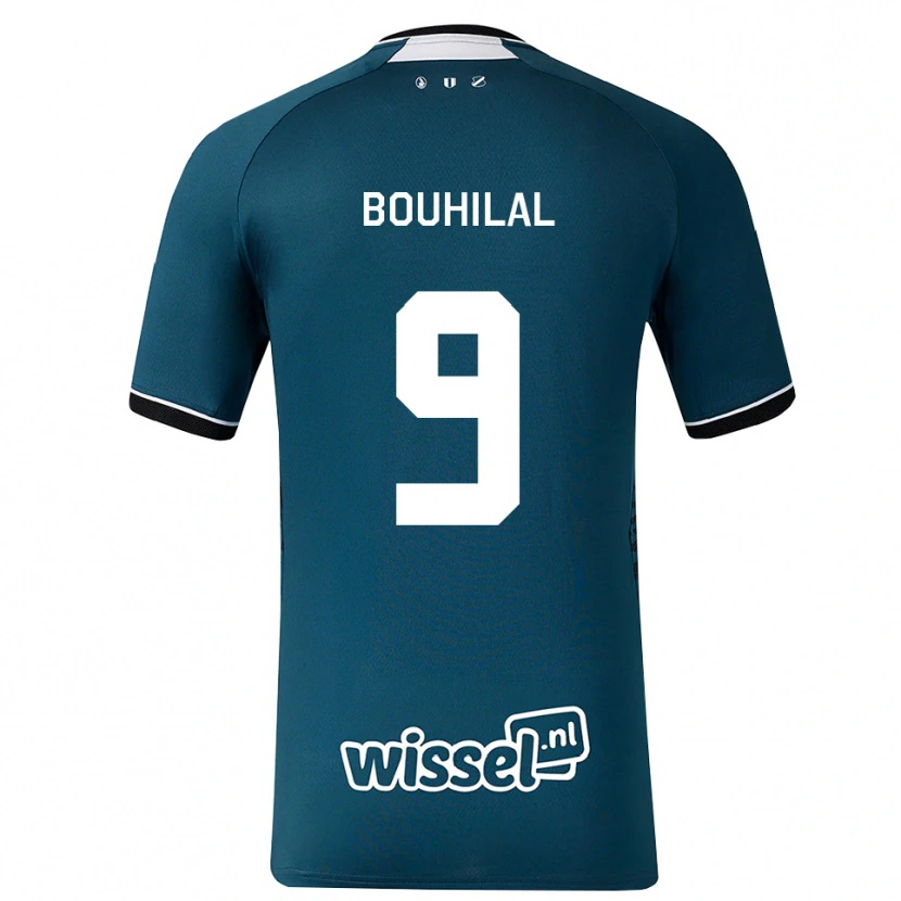 Danxen Kinderen Mohammed Bouhilal #9 Donkerleigrijs Wit Uitshirt Uittenue 2026/27 T-Shirt België