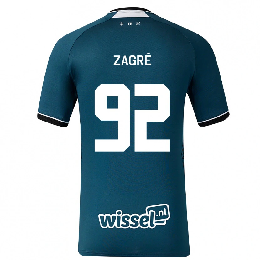 Danxen Kinderen Arthur Zagré #92 Donkerleigrijs Wit Uitshirt Uittenue 2026/27 T-Shirt België