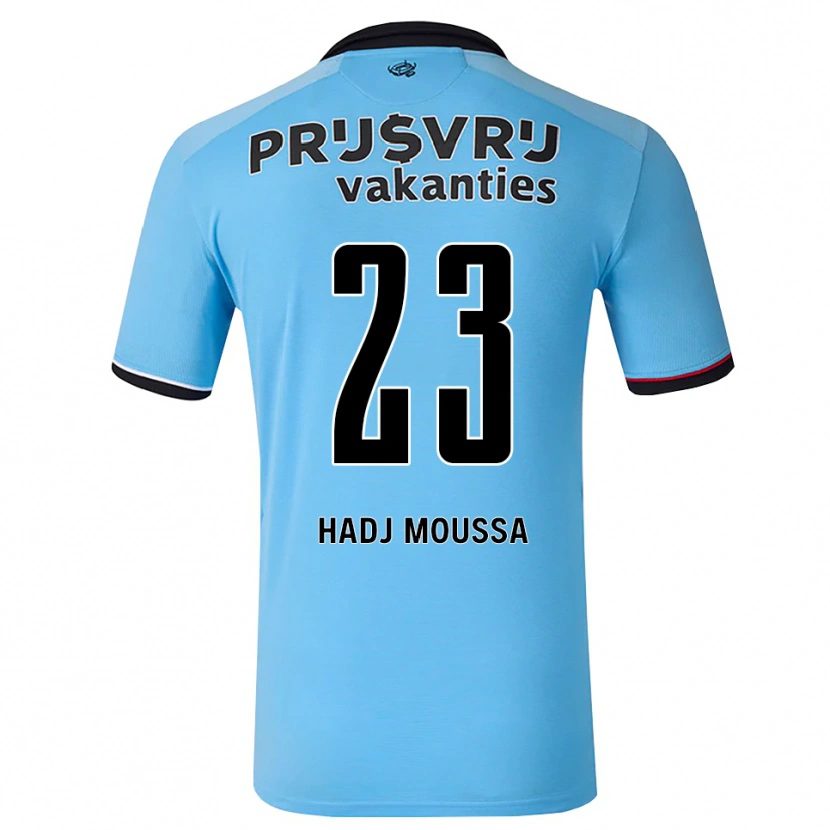 Danxen Kinderen Anis Hadj Moussa #23 Diephemelsblauw Zwart Rood Uitshirt Uittenue 2026/27 T-Shirt België