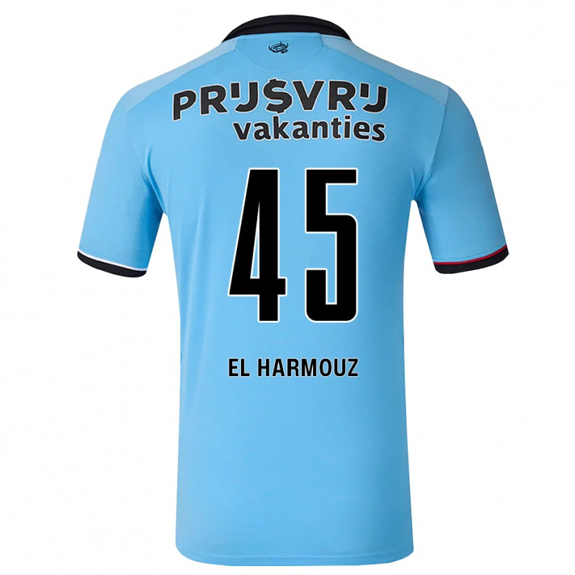Danxen Kinderen Nassim El Harmouz #45 Diephemelsblauw Zwart Rood Uitshirt Uittenue 2026/27 T-Shirt België