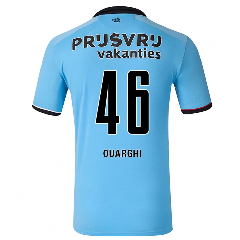 Danxen Kinderen Ayoub Ouarghi #46 Diephemelsblauw Zwart Rood Uitshirt Uittenue 2026/27 T-Shirt België