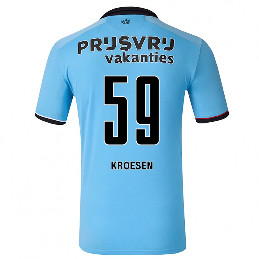Danxen Kinderen Jaimy Kroesen #59 Diephemelsblauw Zwart Rood Uitshirt Uittenue 2026/27 T-Shirt België
