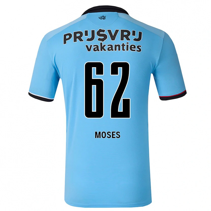 Danxen Kinderen Troy Moses #62 Diephemelsblauw Zwart Rood Uitshirt Uittenue 2026/27 T-Shirt België
