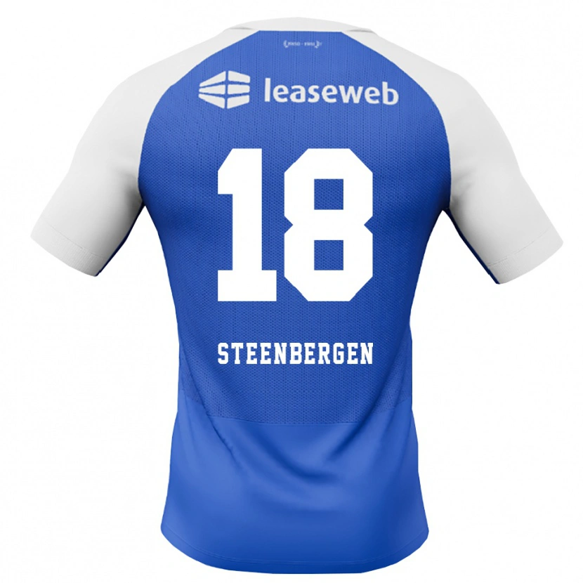 Danxen Kinderen Thom Steenbergen #18 Hemelsblauw Rood Wit Uitshirt Uittenue 2026/27 T-Shirt België