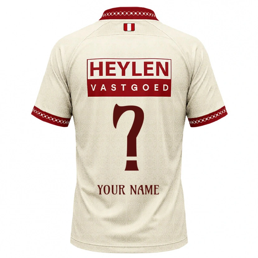Danxen Kinderen Uw Naam #0 Beige Rood Uitshirt Uittenue 2026/27 T-Shirt België