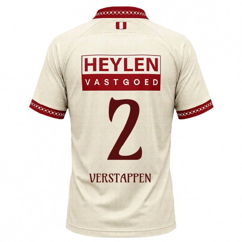 Danxen Kinderen Jayden Verstappen #2 Beige Rood Uitshirt Uittenue 2026/27 T-Shirt België