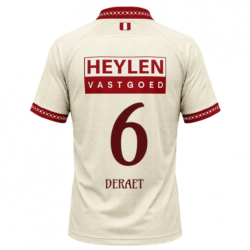 Danxen Kinderen Xavi Deraet #6 Beige Rood Uitshirt Uittenue 2026/27 T-Shirt België