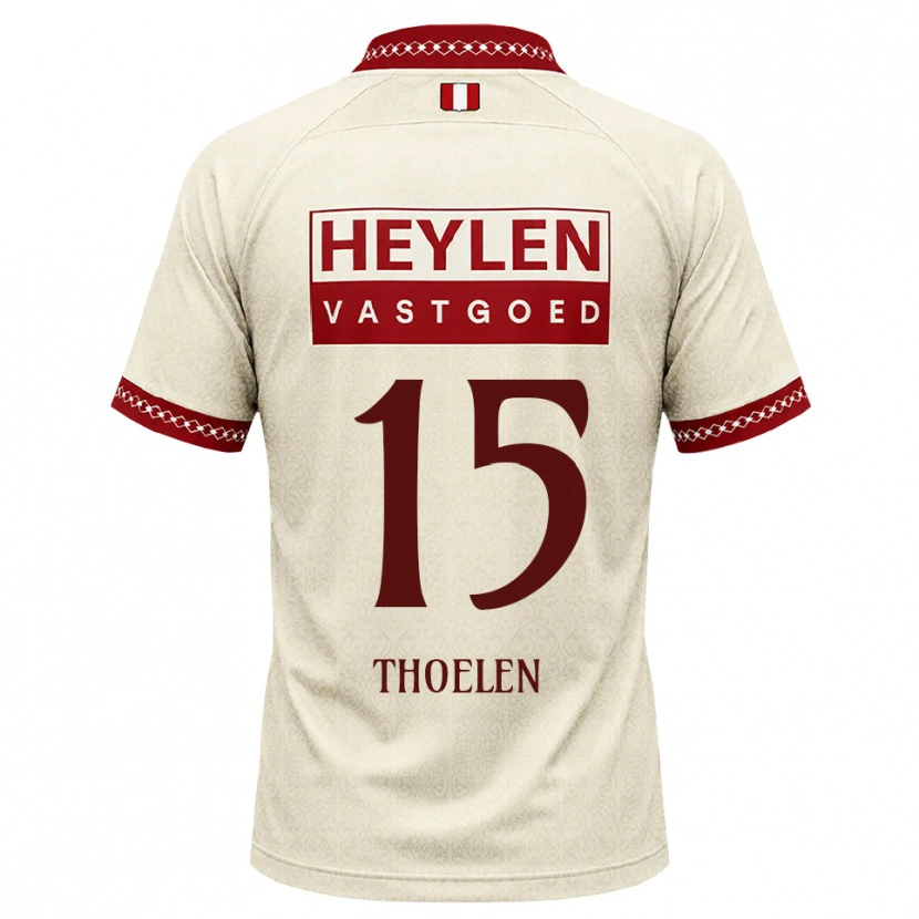 Danxen Kinderen Yannick Thoelen #15 Beige Rood Uitshirt Uittenue 2026/27 T-Shirt België