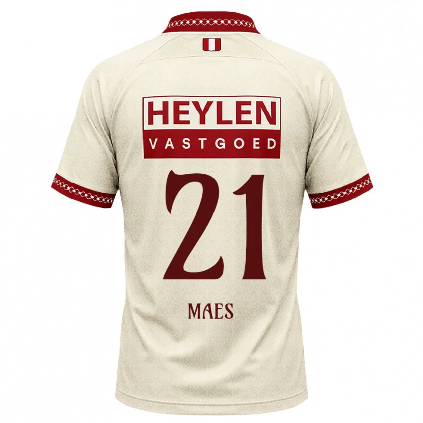 Danxen Kinderen Noa Maes #21 Beige Rood Uitshirt Uittenue 2026/27 T-Shirt België