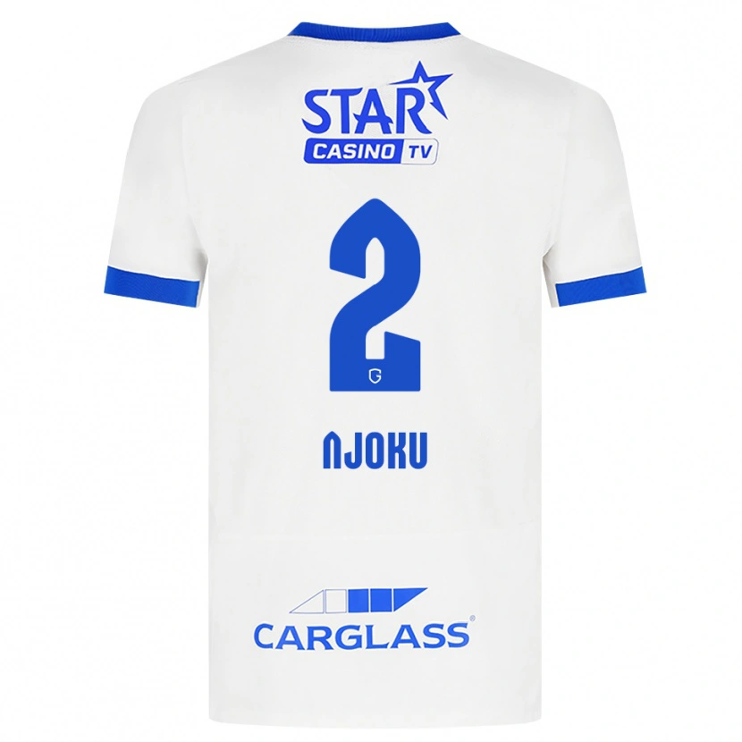 Danxen Kinderen Junior Njoku #2 Wit Blauw Uitshirt Uittenue 2026/27 T-Shirt België