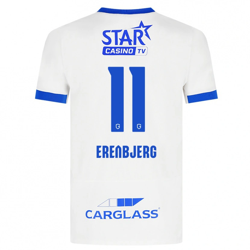 Danxen Kinderen Jeppe Erenbjerg #11 Wit Blauw Uitshirt Uittenue 2026/27 T-Shirt België