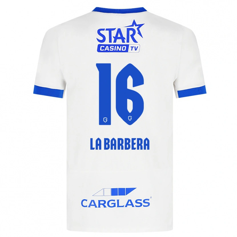 Danxen Kinderen Yonni La Barbera #16 Wit Blauw Uitshirt Uittenue 2026/27 T-Shirt België