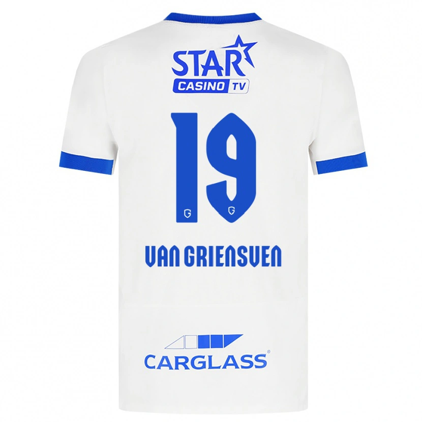 Danxen Kinderen Evy Van Griensven #19 Wit Blauw Uitshirt Uittenue 2026/27 T-Shirt België