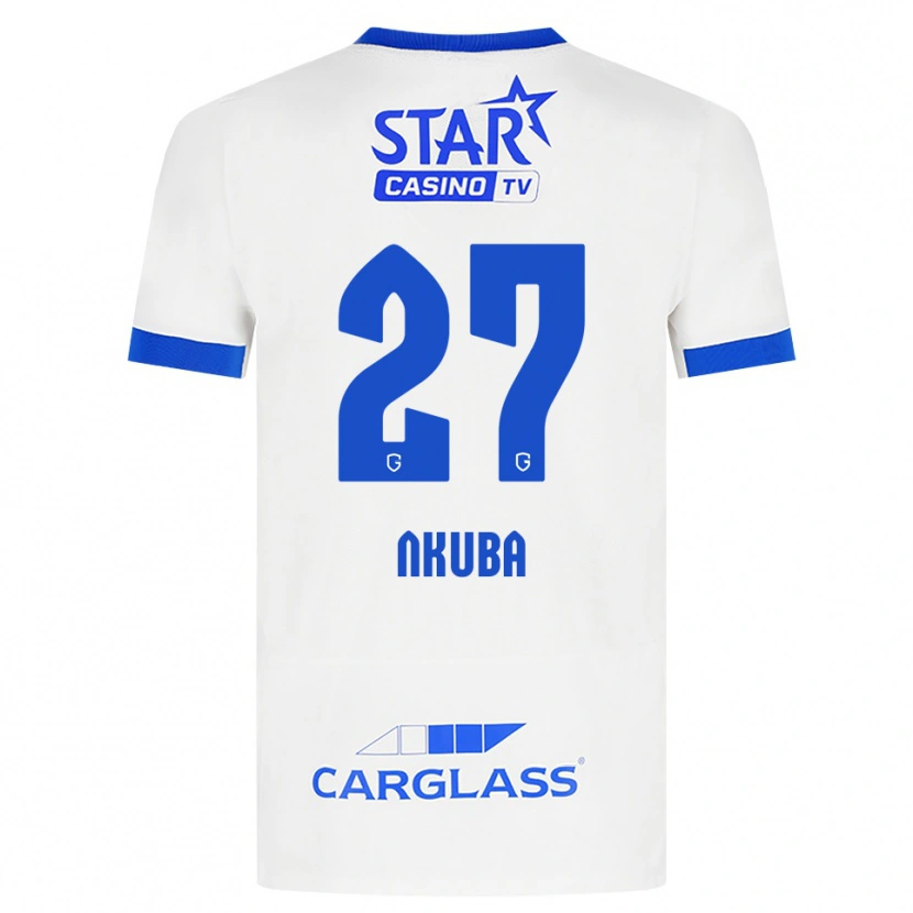 Danxen Kinderen Ken Nkuba #27 Wit Blauw Uitshirt Uittenue 2026/27 T-Shirt België