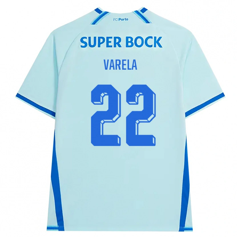 Danxen Kinderen Alan Varela #22 Licht Hemelsblauw Blauw Thuisshirt Derde Tenue 2026/27 T-Shirt België