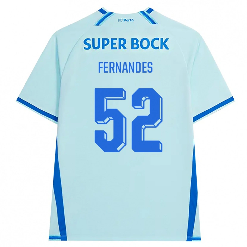 Danxen Kinderen Martim Fernandes #52 Licht Hemelsblauw Blauw Thuisshirt Derde Tenue 2026/27 T-Shirt België