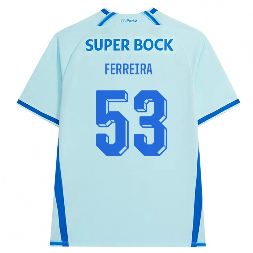 Danxen Kinderen Eduardo Ferreira #53 Licht Hemelsblauw Blauw Thuisshirt Derde Tenue 2026/27 T-Shirt België