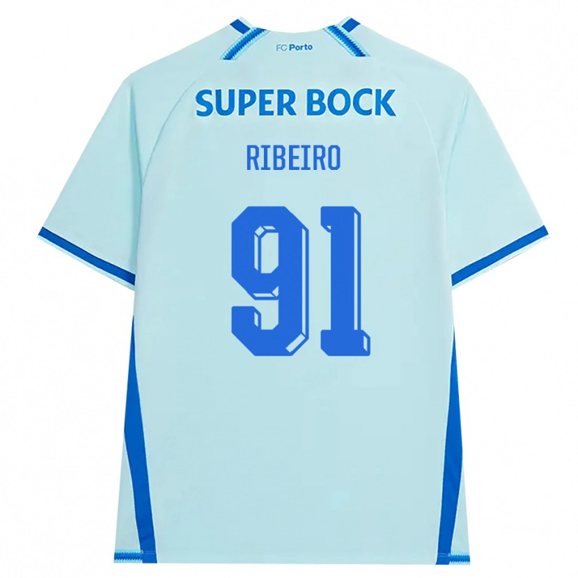 Danxen Kinderen Gonçalo Ribeiro #91 Licht Hemelsblauw Blauw Thuisshirt Derde Tenue 2026/27 T-Shirt België