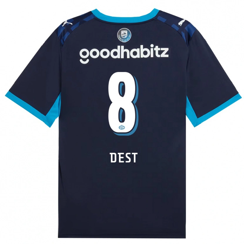 Danxen Kinderen Sergiño Dest #8 Hemelsblauw Koninklijkblauw Thuisshirt Derde Tenue 2026/27 T-Shirt België