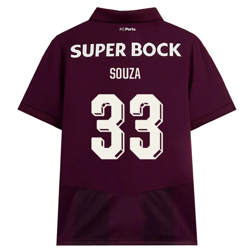 Danxen Kinderen João Victor De Souza Menezes #33 Bordeauxrood Wit Uitshirt Uittenue 2026/27 T-Shirt België