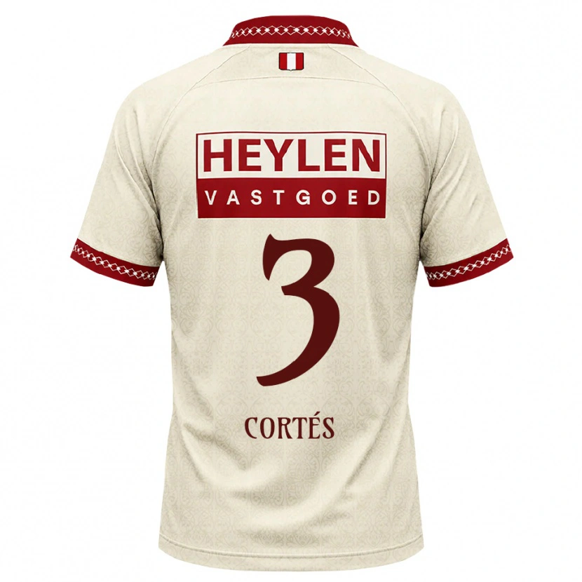 Danxen Kinderen Álvaro Cortés #3 Beige Rood Uitshirt Uittenue 2026/27 T-Shirt België