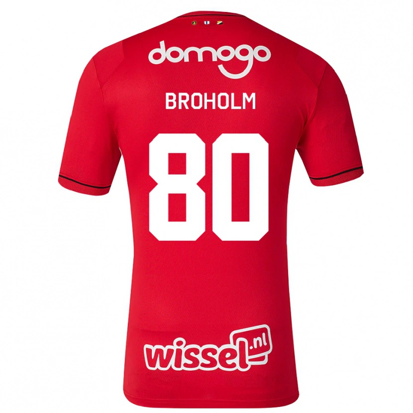 Danxen Kinderen Marius Broholm #80 Rood Wit Zwart Thuisshirt Thuistenue 2026/27 T-Shirt België