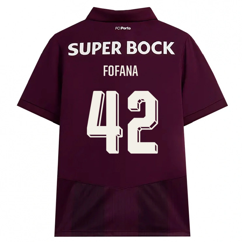 Danxen Kinderen Seko Fofana #42 Bordeauxrood Wit Uitshirt Uittenue 2026/27 T-Shirt België