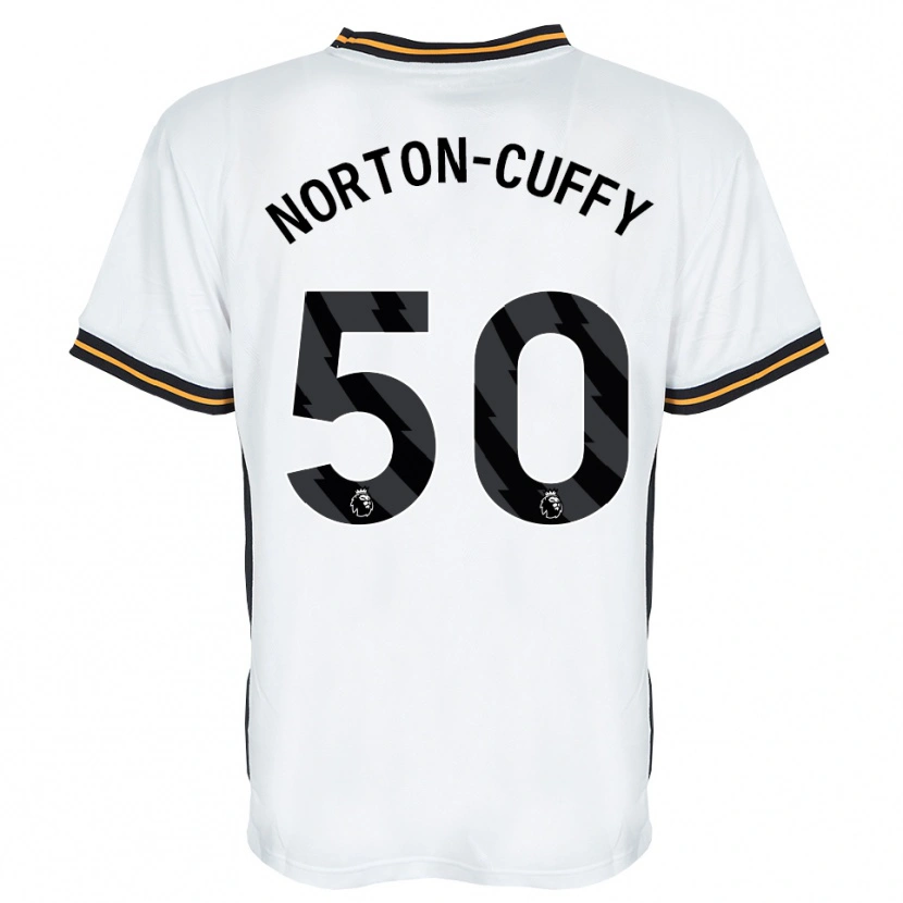 Danxen Kinderen Brooke Norton-Cuffy #50 Wit Oranje Zwart Uitshirt Uittenue 2026/27 T-Shirt België