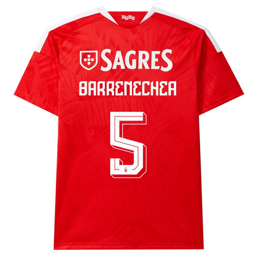 Danxen Heren Enzo Barrenechea #5 Rood Wit Geel Thuisshirt Thuistenue 2026/27 T-Shirt België