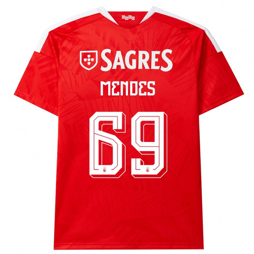 Danxen Heren Vladimir Mendes #69 Rood Wit Geel Thuisshirt Thuistenue 2026/27 T-Shirt België