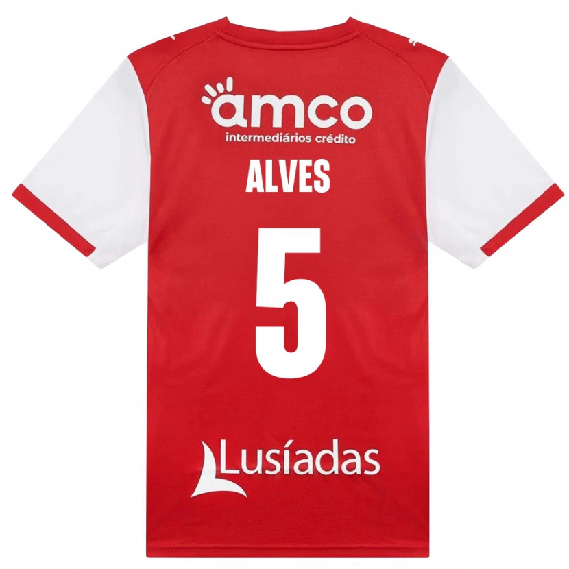 Danxen Heren Eduardo Alves #5 Wit Rood Zwart Thuisshirt Thuistenue 2026/27 T-Shirt België