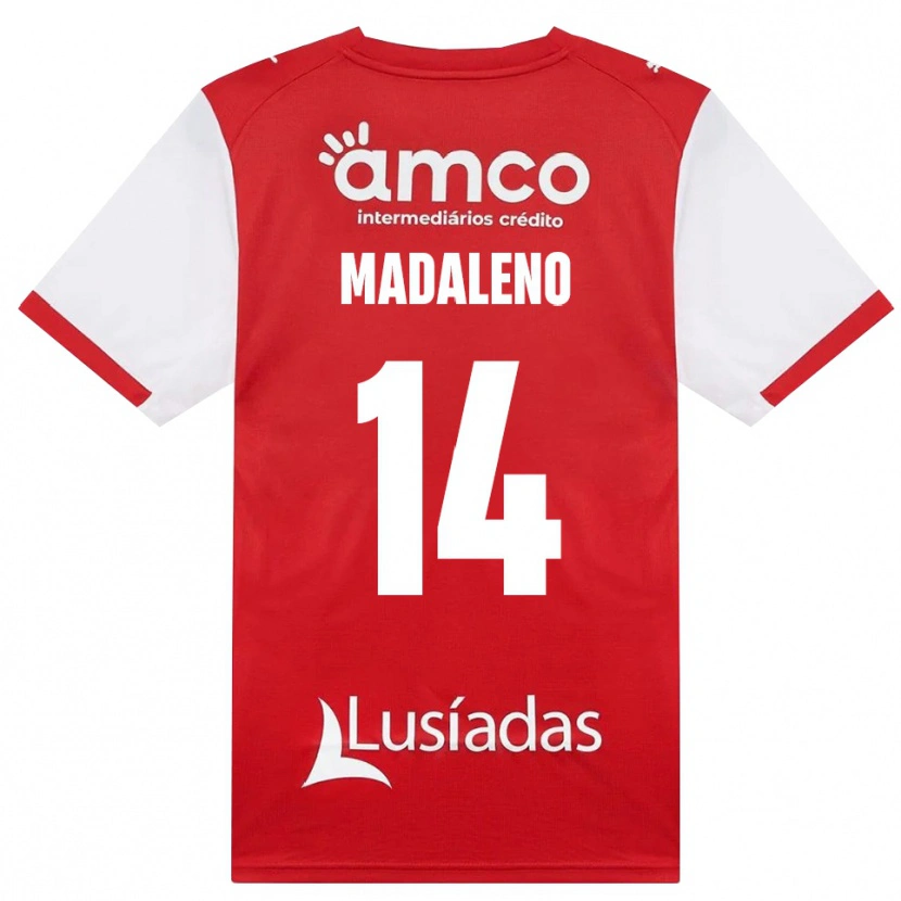 Danxen Heren Diogo Madaleno #14 Wit Rood Zwart Thuisshirt Thuistenue 2026/27 T-Shirt België