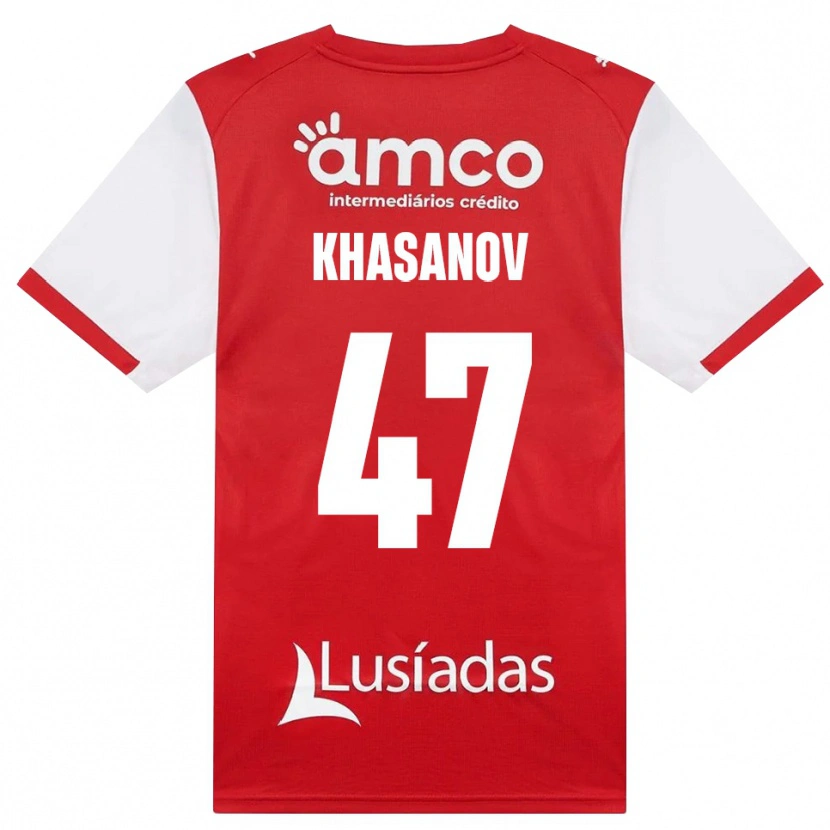 Danxen Heren Sadriddin Khasanov #47 Wit Rood Zwart Thuisshirt Thuistenue 2026/27 T-Shirt België
