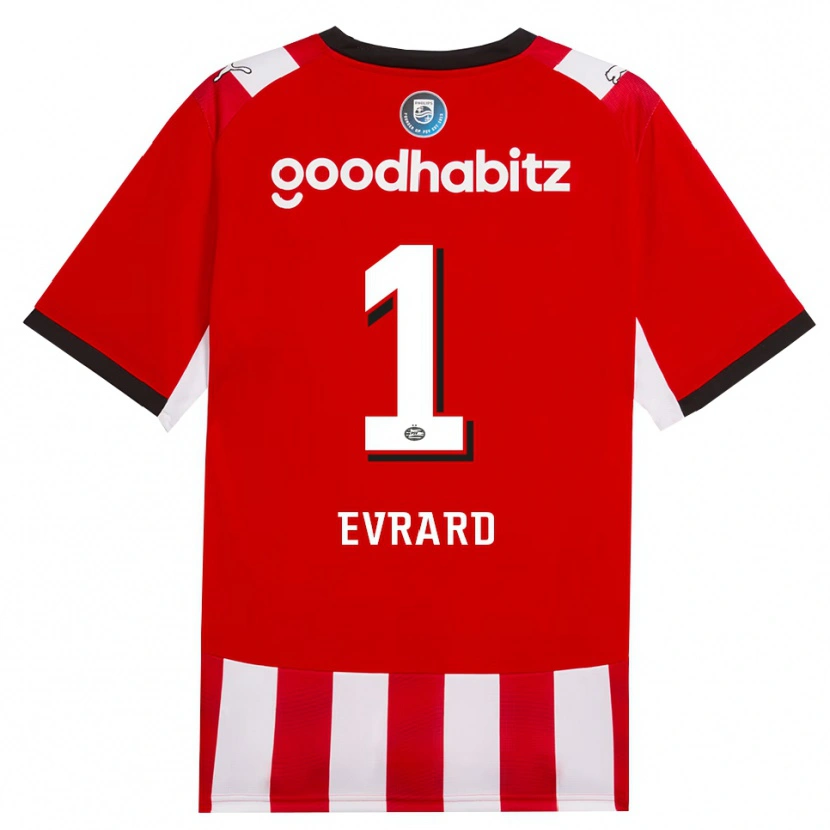 Danxen Heren Nicky Evrard #1 Rood Wit Zwart Thuisshirt Thuistenue 2026/27 T-Shirt België