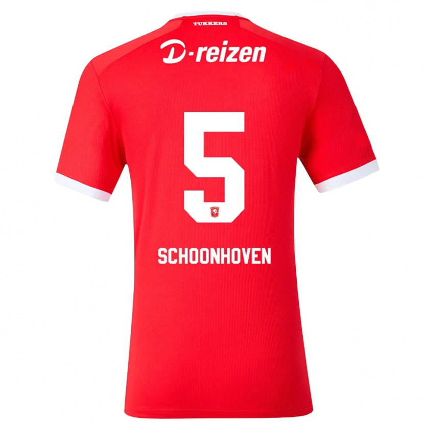 Danxen Heren Roman Schoonhoven #5 Rood Wit Thuisshirt Thuistenue 2026/27 T-Shirt België