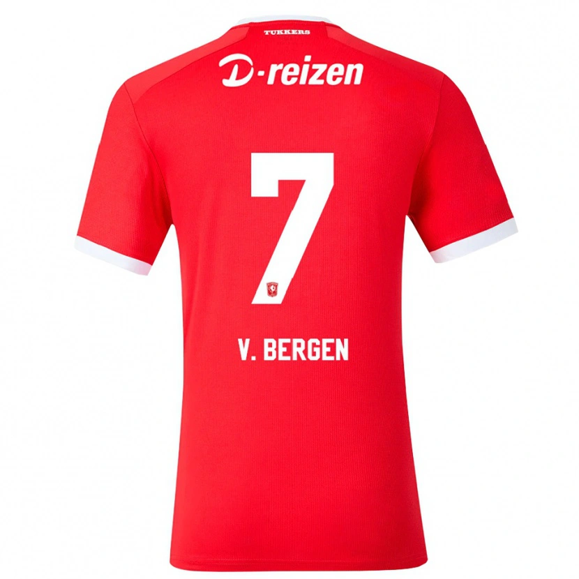 Danxen Heren Mitchell Van Bergen #7 Rood Wit Thuisshirt Thuistenue 2026/27 T-Shirt België