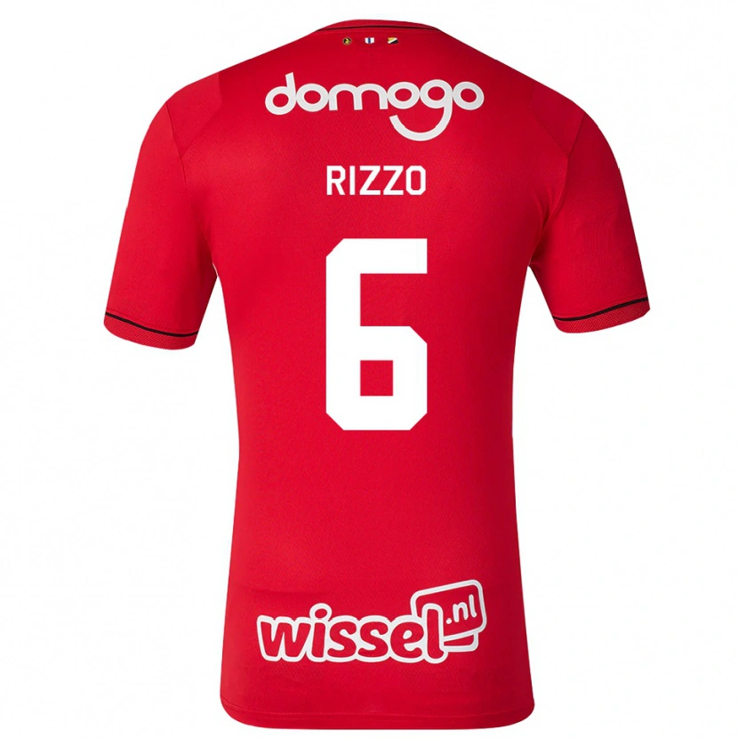 Danxen Heren Matteo Rizzo #6 Rood Wit Zwart Thuisshirt Thuistenue 2026/27 T-Shirt België
