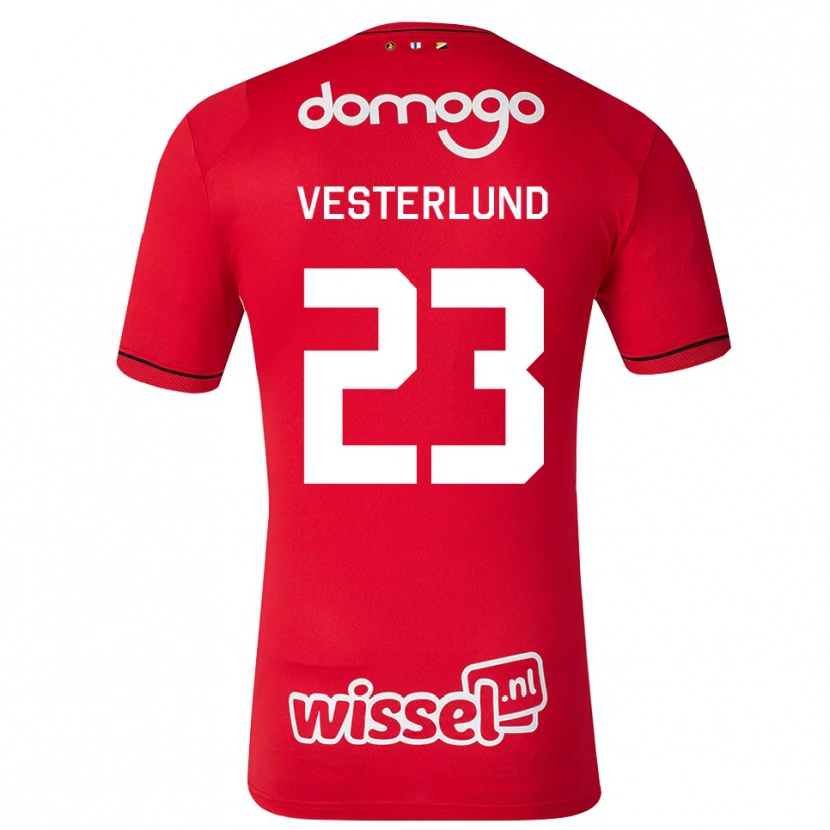 Danxen Heren Niklas Vesterlund #23 Rood Wit Zwart Thuisshirt Thuistenue 2026/27 T-Shirt België