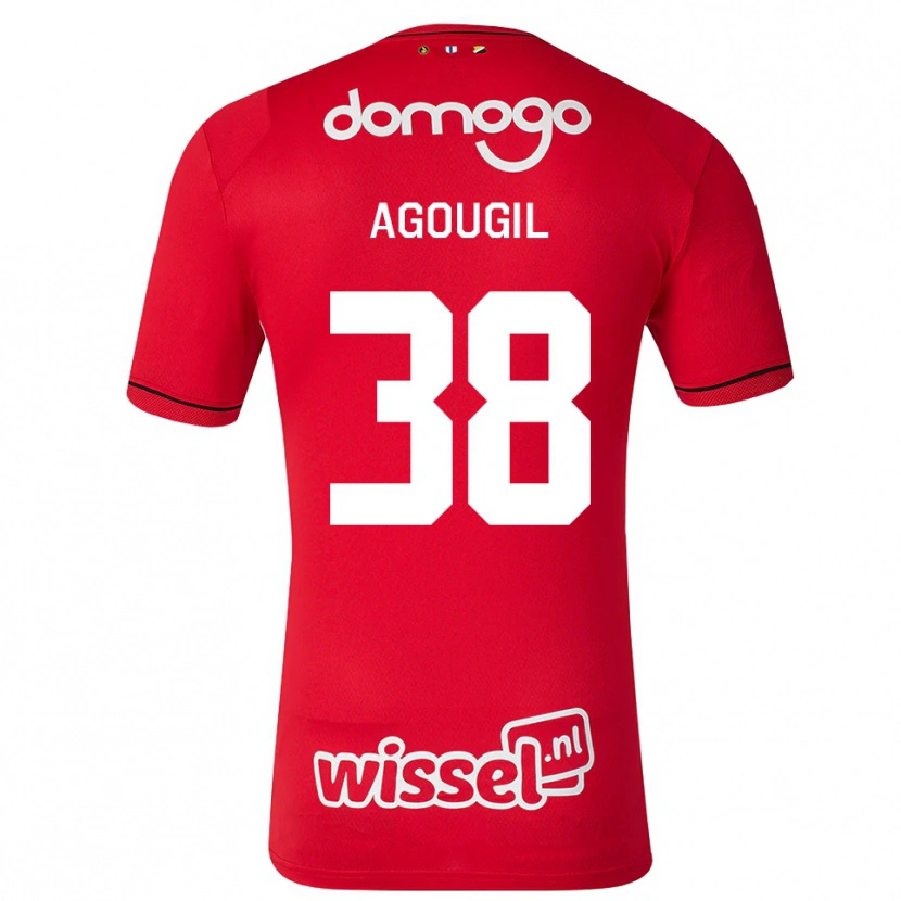 Danxen Heren Oualid Agougil #38 Rood Wit Zwart Thuisshirt Thuistenue 2026/27 T-Shirt België