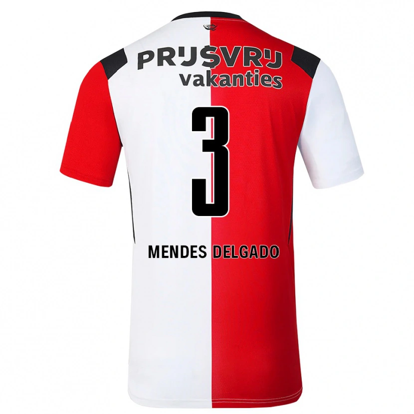 Danxen Heren Nestly Mendes Delgado #3 Rood Wit Zwart Thuisshirt Thuistenue 2026/27 T-Shirt België