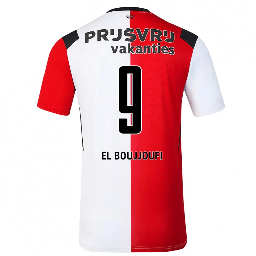 Danxen Heren Adnan El Boujjoufi #9 Rood Wit Zwart Thuisshirt Thuistenue 2026/27 T-Shirt België