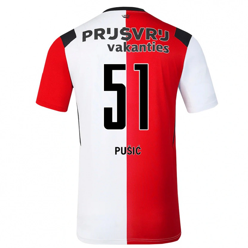 Danxen Heren Noah Pušić #51 Rood Wit Zwart Thuisshirt Thuistenue 2026/27 T-Shirt België