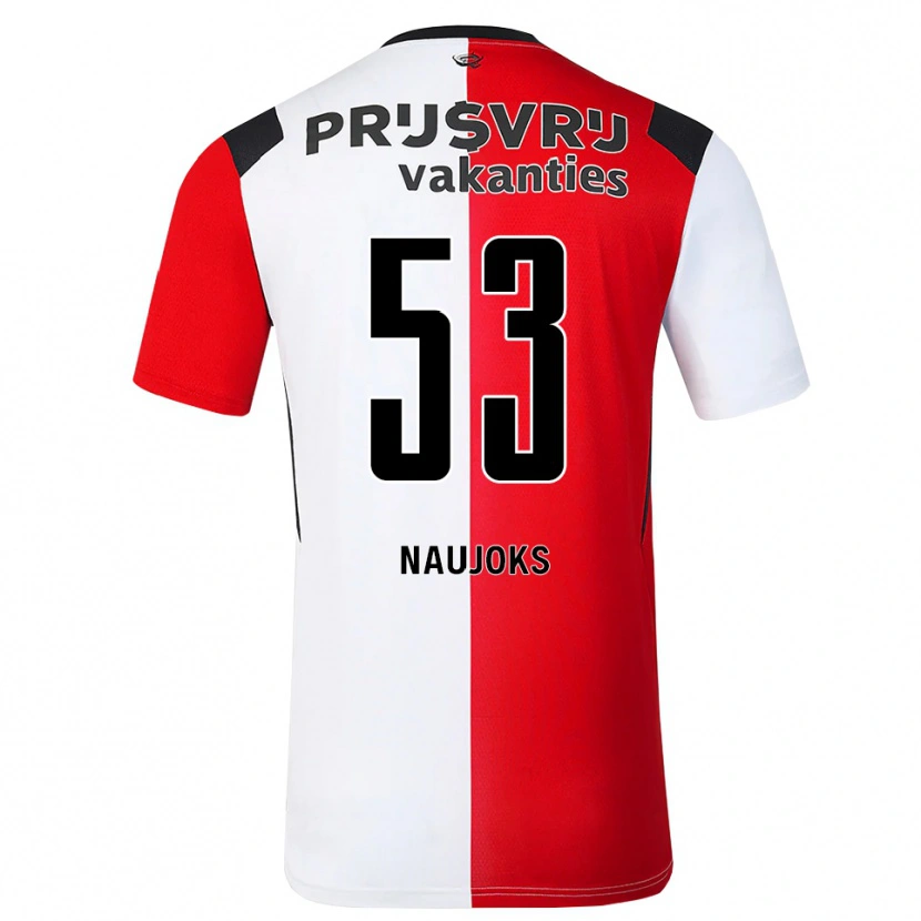 Danxen Heren Noah Naujoks #53 Rood Wit Zwart Thuisshirt Thuistenue 2026/27 T-Shirt België