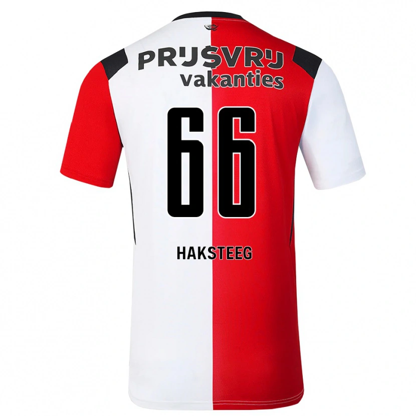 Danxen Heren Tim Haksteeg #66 Rood Wit Zwart Thuisshirt Thuistenue 2026/27 T-Shirt België