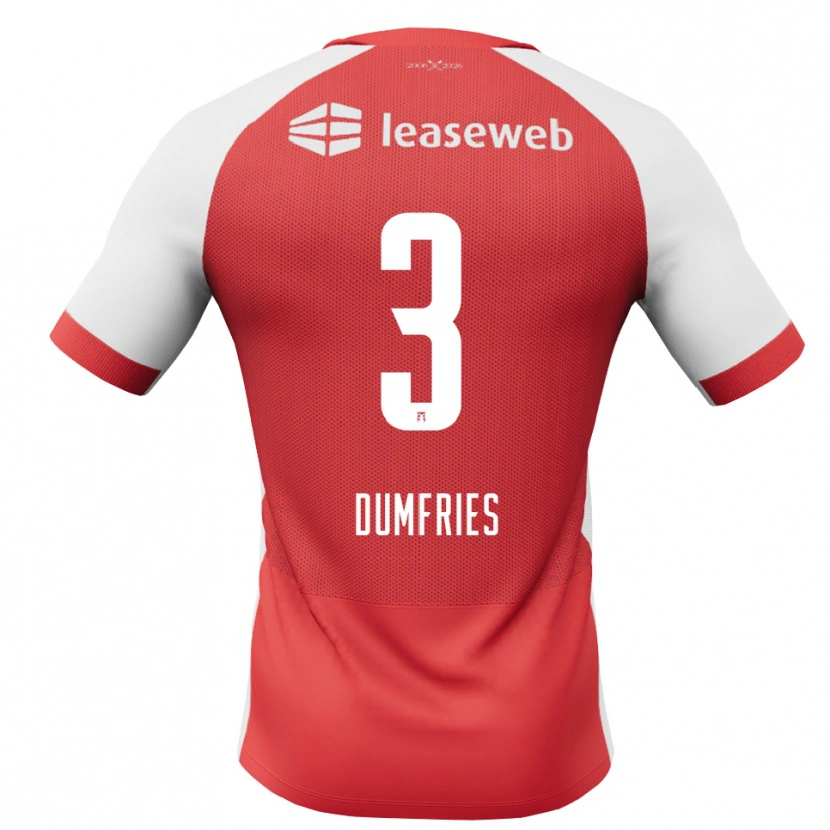 Danxen Heren Keayon Dumfries #3 Rood Wit Zwart Thuisshirt Thuistenue 2026/27 T-Shirt België