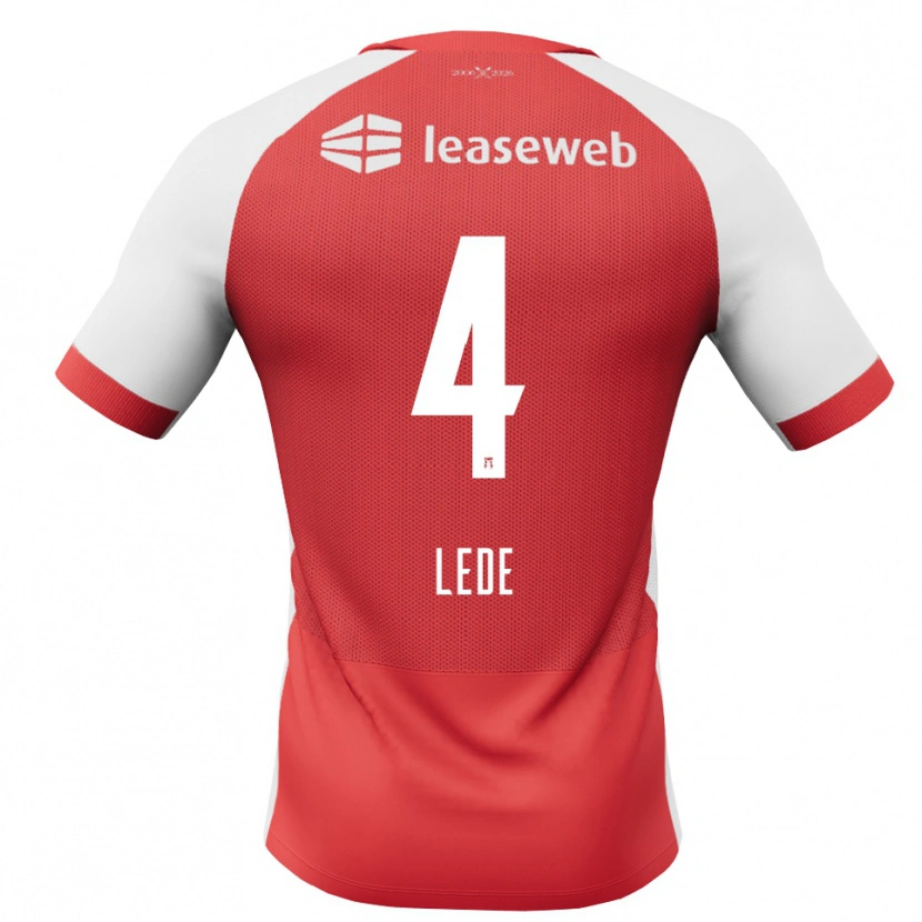 Danxen Heren Quincy Lede #4 Rood Wit Zwart Thuisshirt Thuistenue 2026/27 T-Shirt België