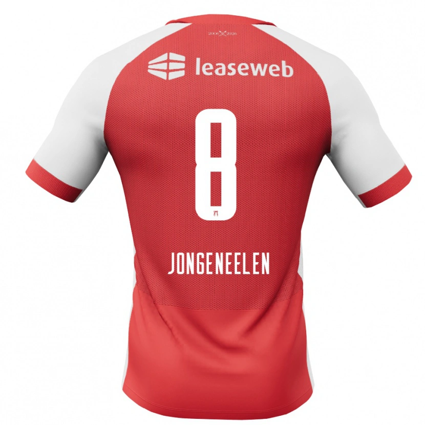 Danxen Heren Cas Jongeneelen #8 Rood Wit Zwart Thuisshirt Thuistenue 2026/27 T-Shirt België