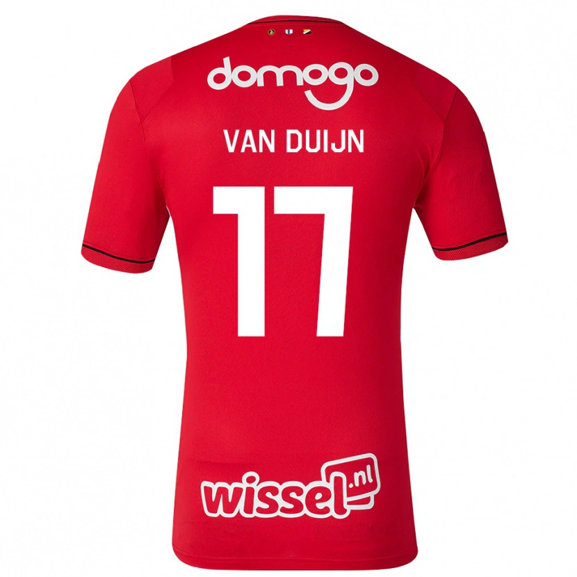 Danxen Heren Sem Van Duijn #17 Rood Wit Zwart Thuisshirt Thuistenue 2026/27 T-Shirt België