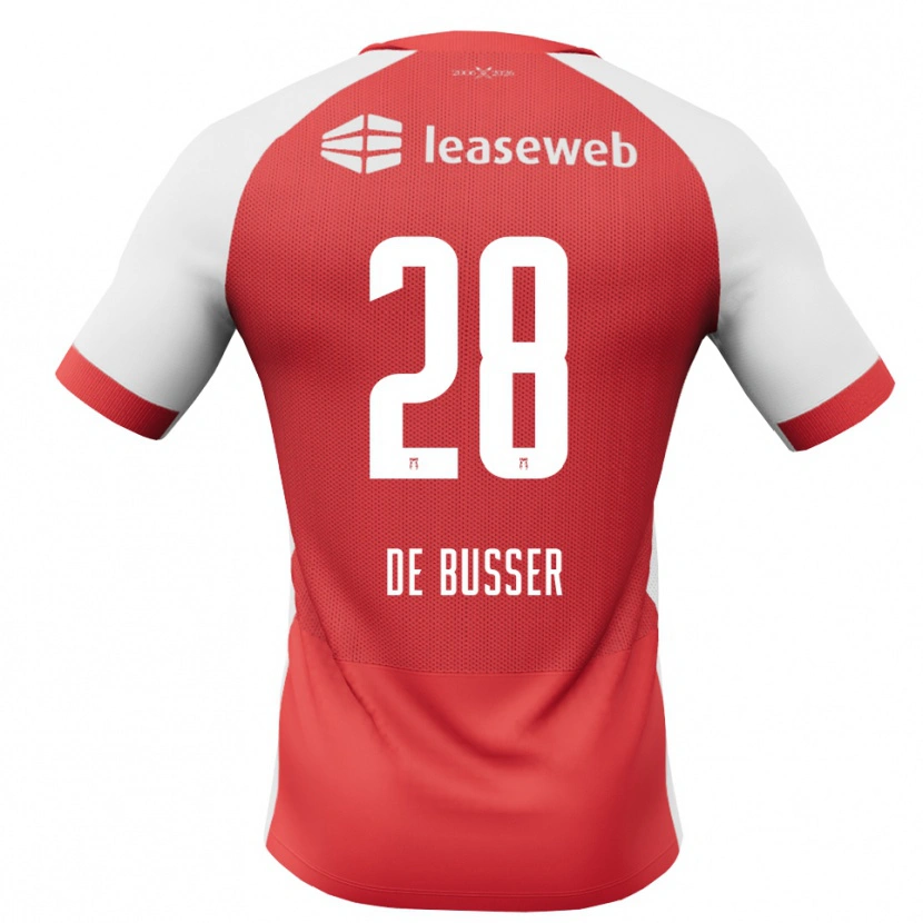 Danxen Heren Jari De Busser #28 Rood Wit Zwart Thuisshirt Thuistenue 2026/27 T-Shirt België