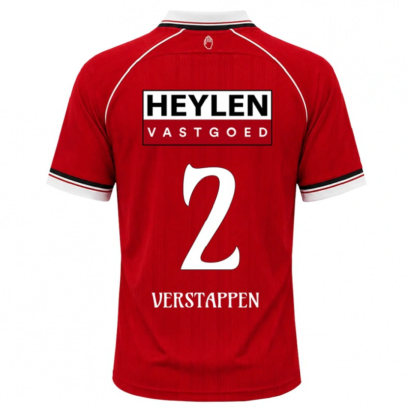 Danxen Heren Jayden Verstappen #2 Rood Wit Zwart Thuisshirt Thuistenue 2026/27 T-Shirt België